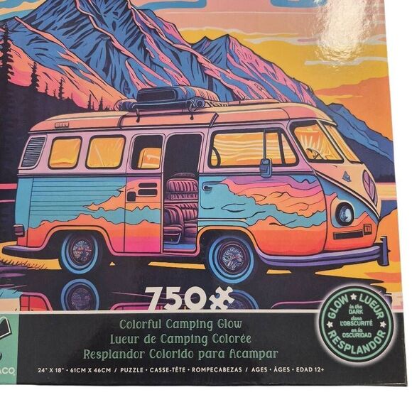 Ceaco Colorful Camping Glow in the Dark 750 pc Jigsaw Puzzle - Picture 10 of 11